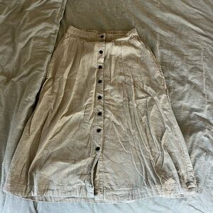 universal thread linen blend utility midi dress